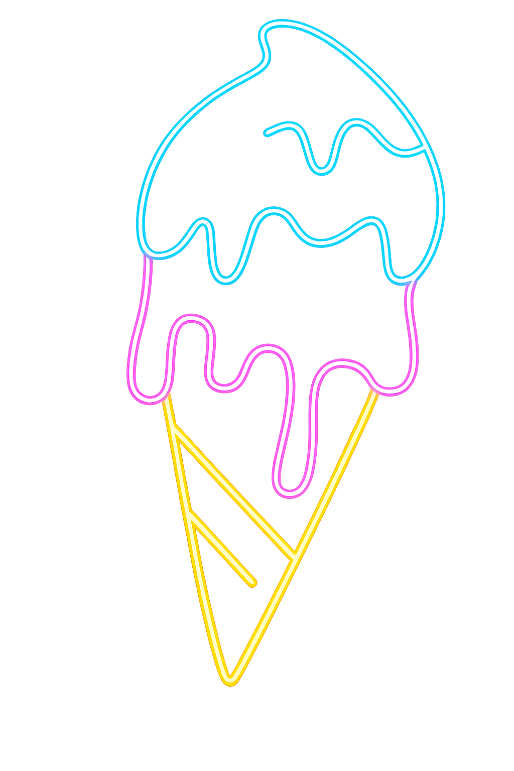 Sweet Swirls neon ice cream cone
